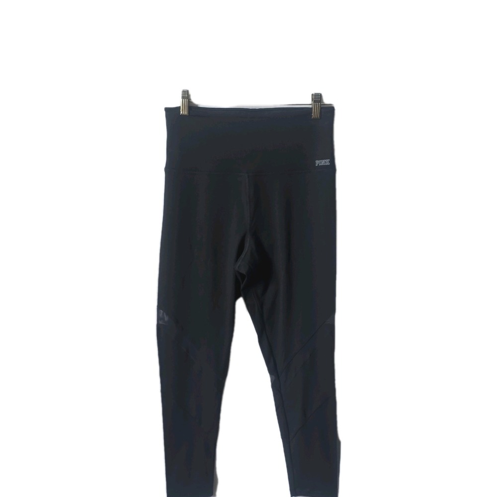 PINK‎ Victoria's Secret Ultimate High Rise Mesh Stretch Black Ankle Legging M